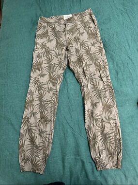 Men's Olive Leaf-Print Jogger Pants by LEE COOPER